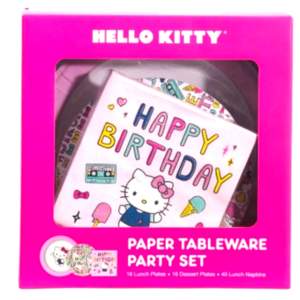 Hello Kitty Paper Tableware Party set with cups